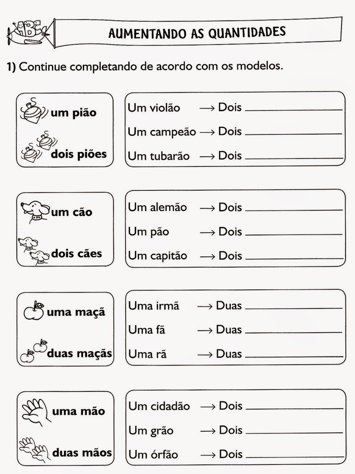 Atividades singular e plural