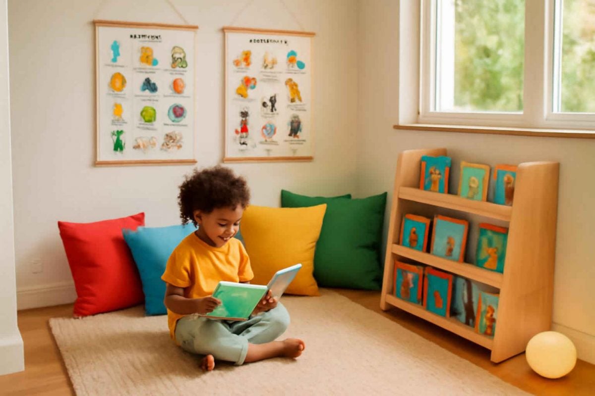 Como montar um cantinho de leitura bilíngue em casa para crianças