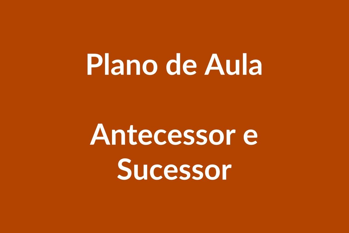 Plano de Aula BNCC – Antecessor e Sucessor – Educação Infantil