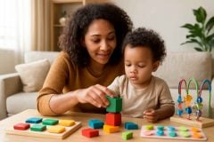 Brinquedos educativos em inglês para coordenação motora fina em crianças