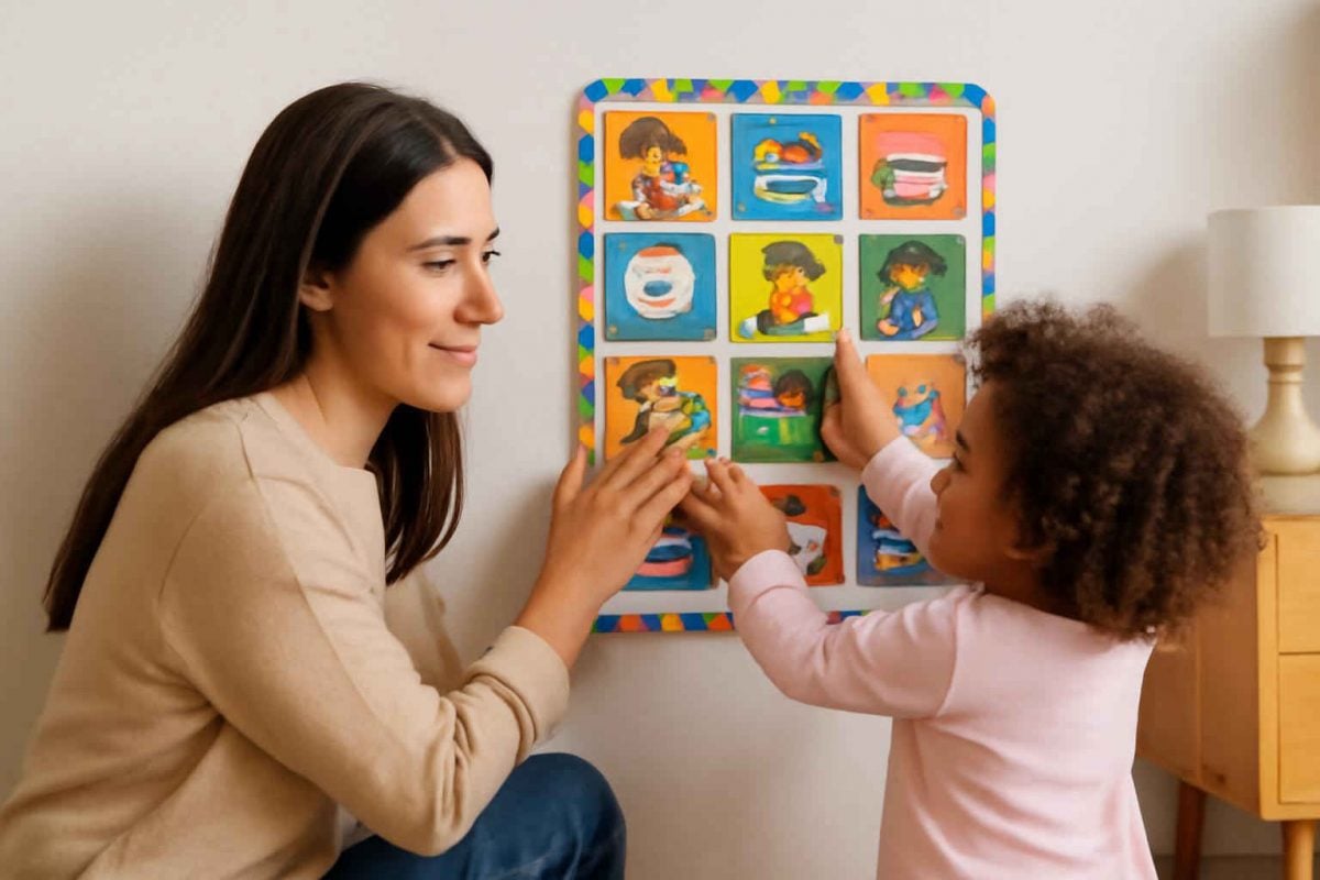 Como Criar um Quadro de Rotina Visual Bilíngue para Crianças