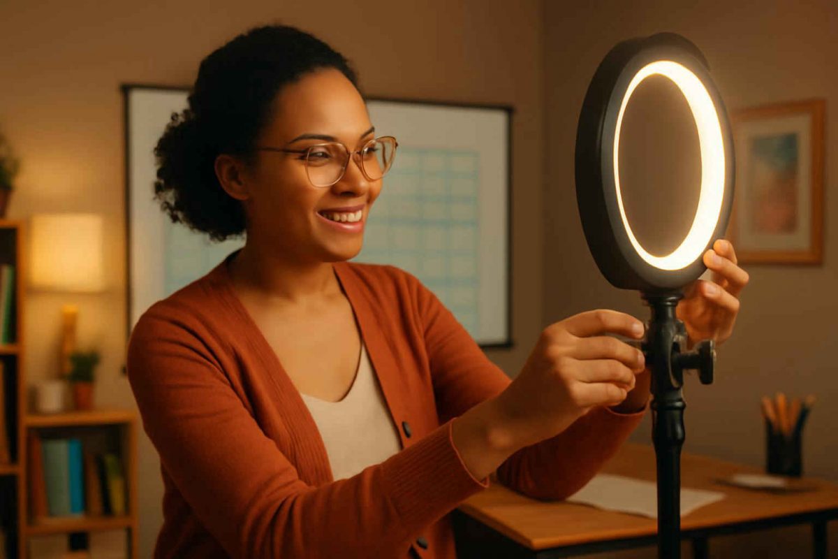 Como escolher ring light para aulas online: guia completo de iluminação