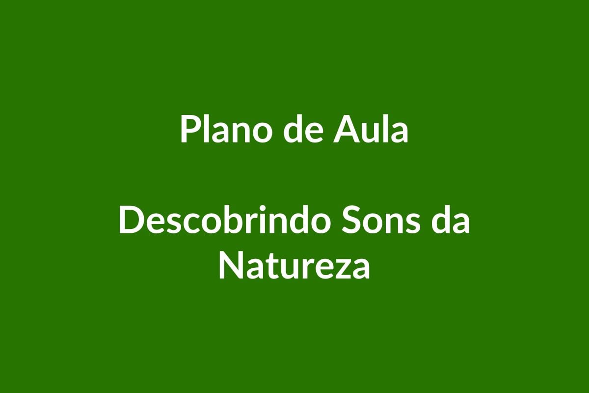 Plano de Aula – Descobrindo Sons da Natureza – Educação Infantil – BNCC
