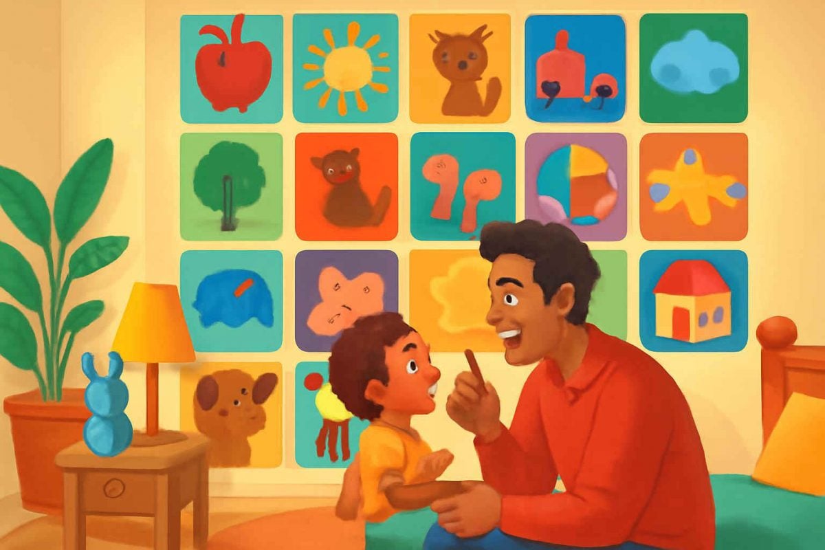 Como criar um mural de vocabulário bilíngue para crianças em casa