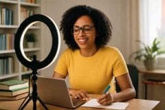 Como escolher o ring light para aulas online ideal
