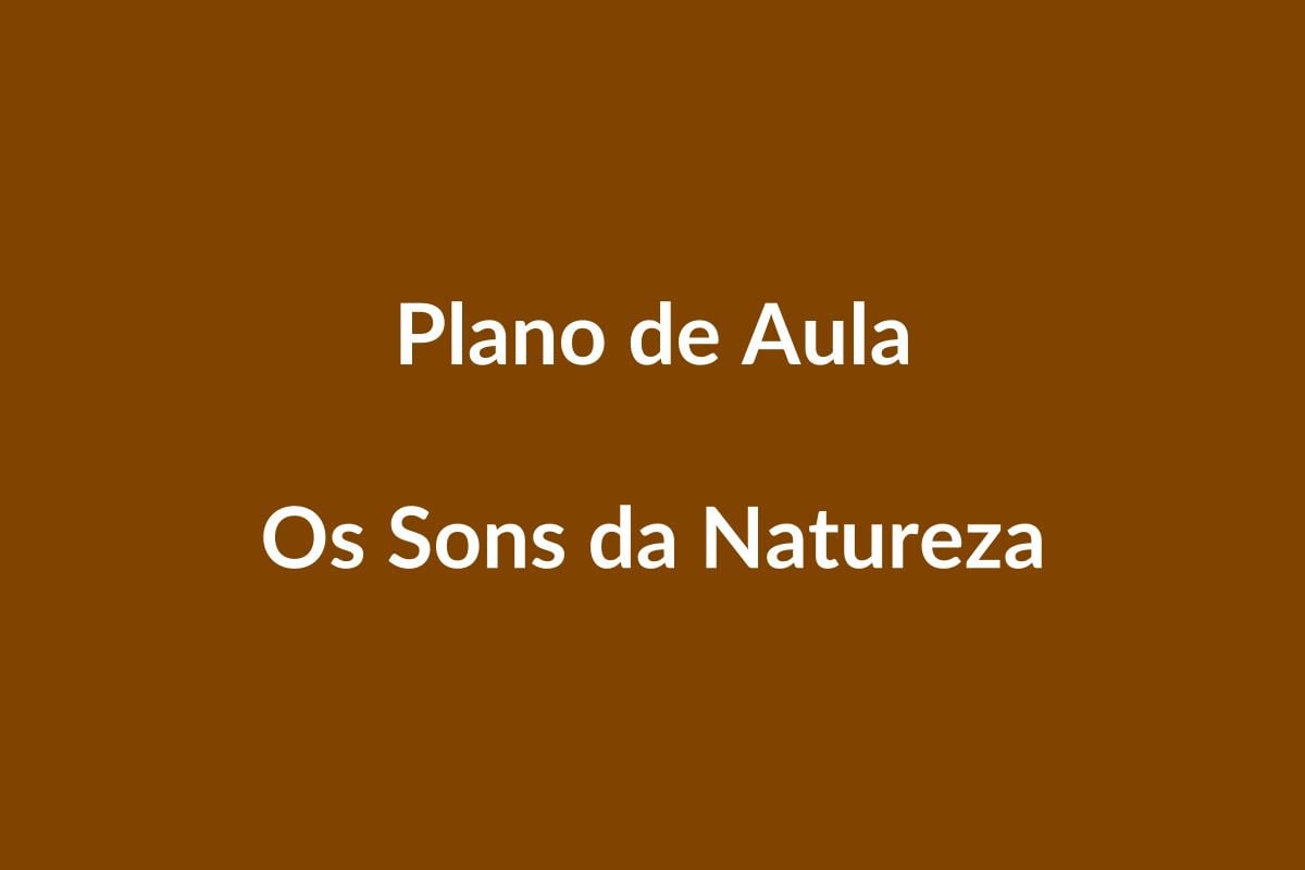 Plano de Aula BNCC – Os Sons da Natureza – Educação Infantil