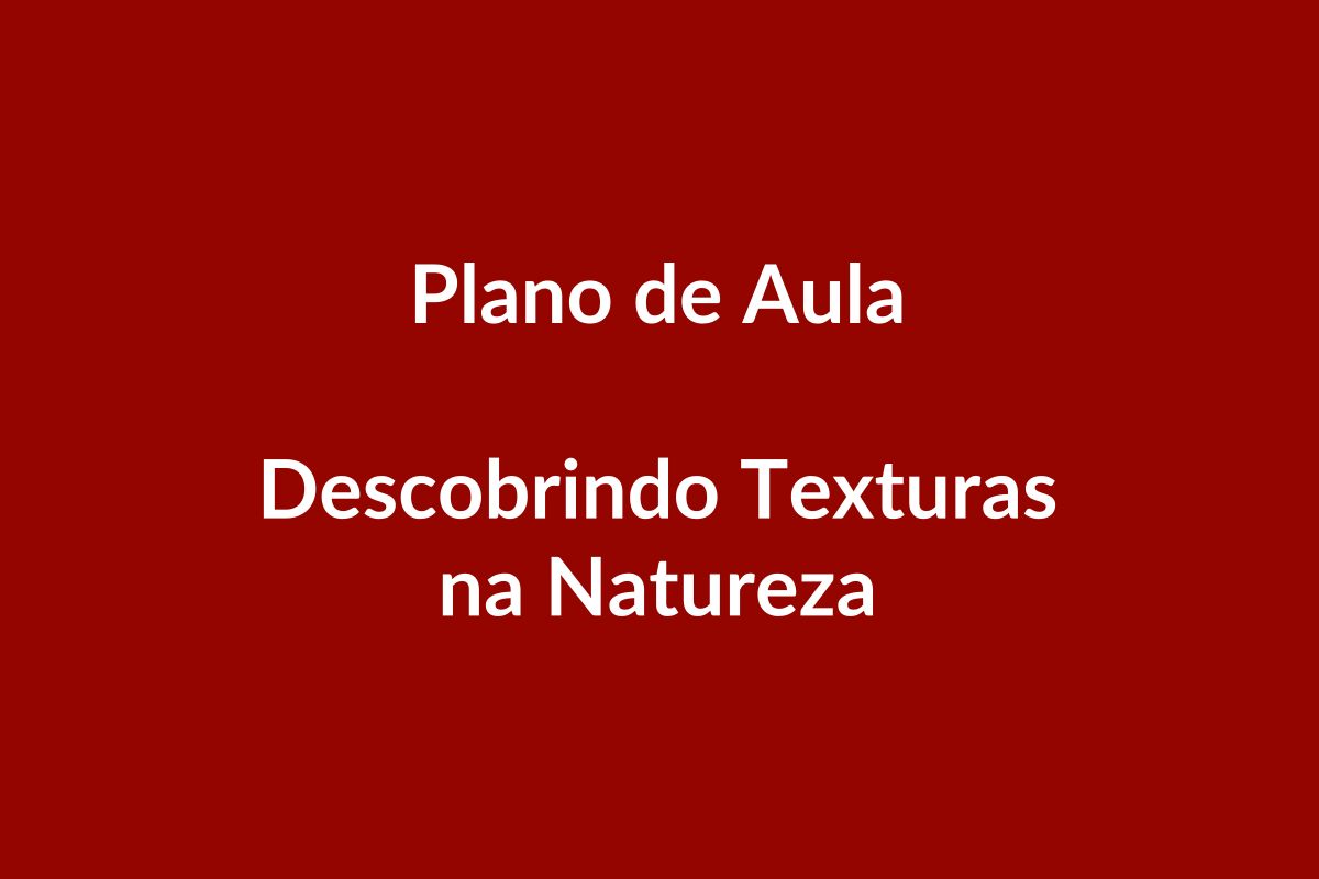 Plano de Aula – Descobrindo Texturas na Natureza – Educação Infantil – BNCC
