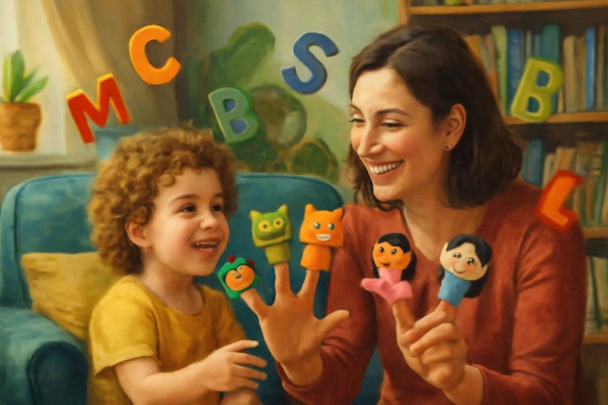 Como usar fantoches de dedo bilíngues para estimular o inglês na alfabetização infantil