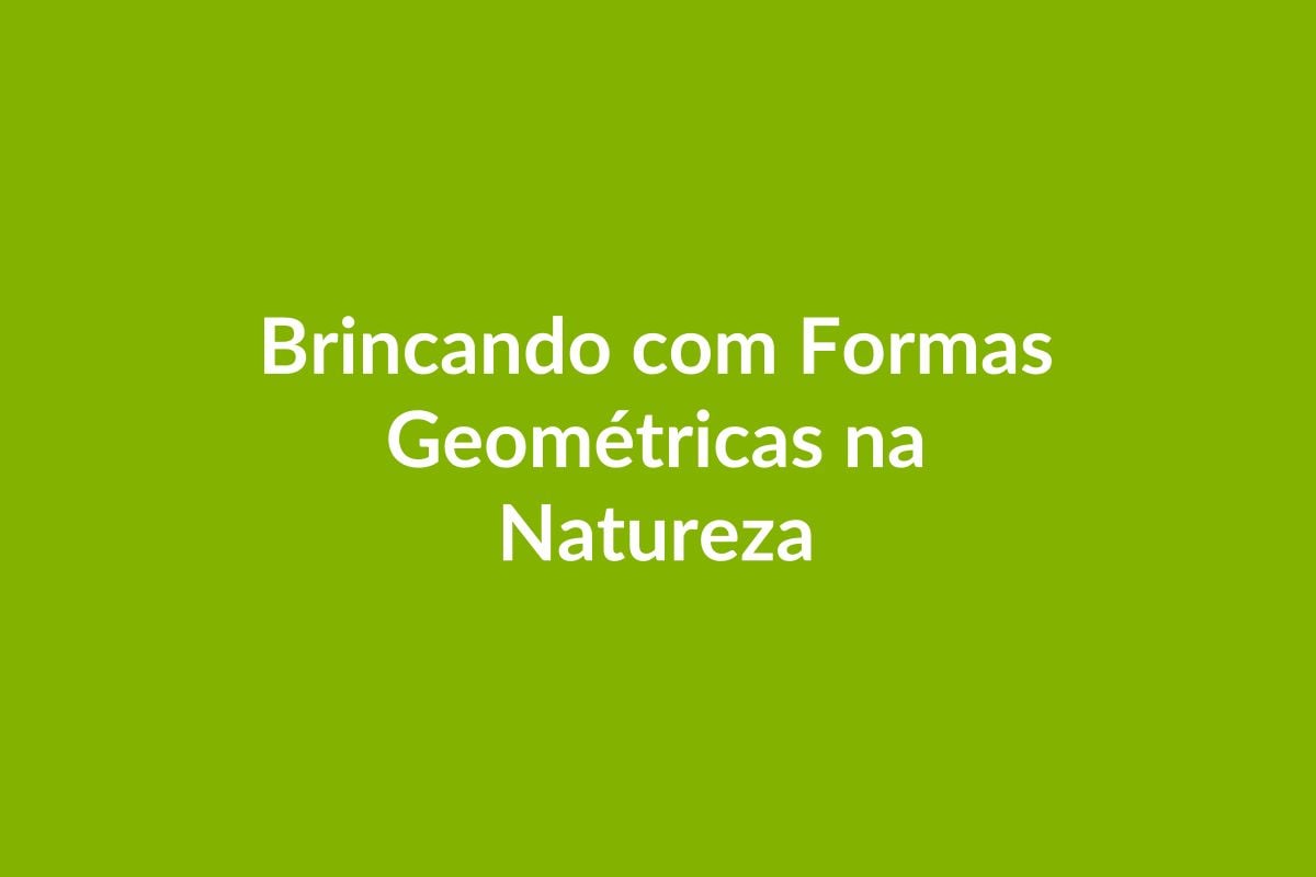 Plano de Aula – Brincando com Formas Geométricas na Natureza – Educação Infantil – BNCC