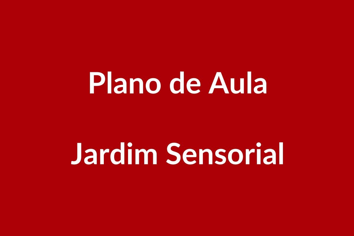 Plano de Aula – Jardim Sensorial – Educação Infantil – BNCC