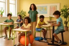 Como usar assentos dinâmicos para TDAH com mobiliário flexível na sala de aula inclusiva