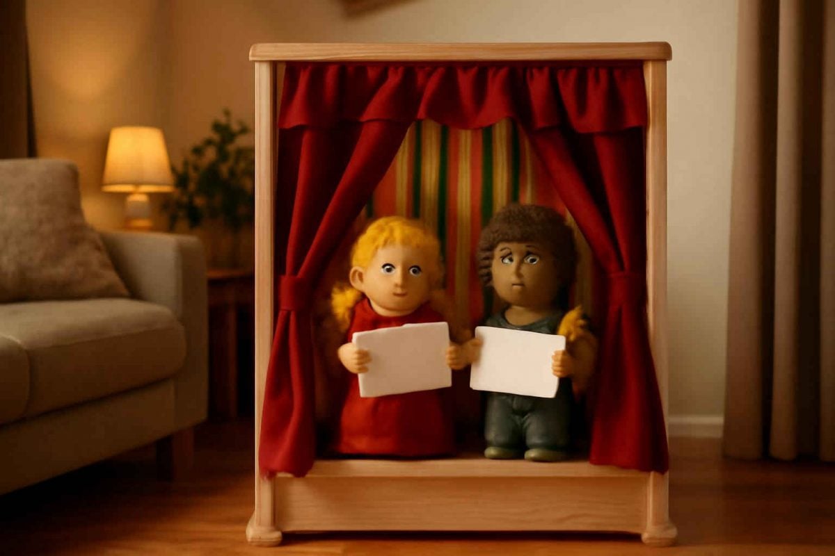 Como montar um teatro de fantoches bilíngue em casa para crianças
