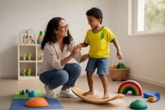 Como usar a prancha de equilíbrio wobble board para desenvolver funções executivas em crianças com TDAH