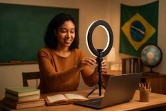 Como usar ring light para aulas online: guia completo