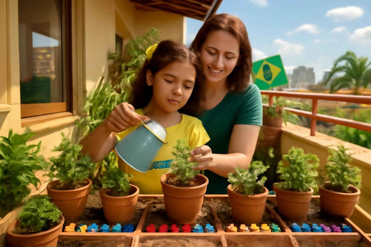 Horta sensorial em casa para estimular funções executivas em crianças com TDAH