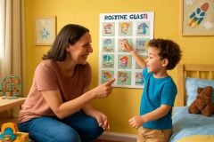 Como usar cartões de rotina bilíngues para desenvolver autonomia infantil