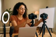 Como configurar um setup de câmera dupla para aulas online com qualidade profissional