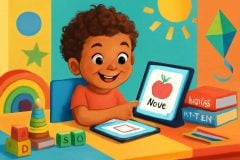 Como usar aplicativos de flashcards bilíngues em tablets infantis