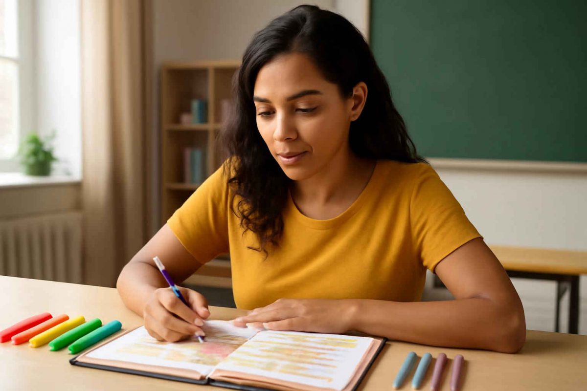 Como usar marcadores e canetas coloridas para otimizar revisões em concursos de pedagogia