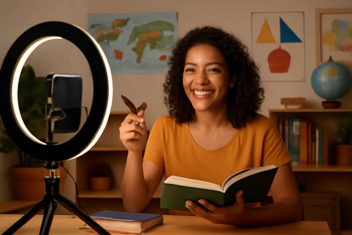 Como escolher e usar ring light para videoaulas: guia completo
