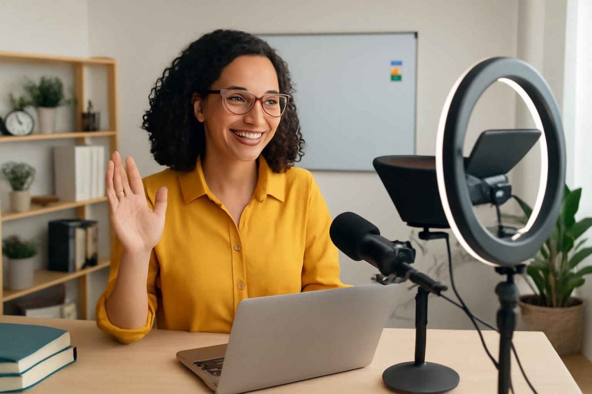 Como usar teleprompter em videoaulas: guia completo para professores