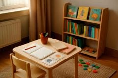 Como criar um cantinho de escrita bilíngue em casa para desenvolver inglês, alfabetização e autonomia infantil