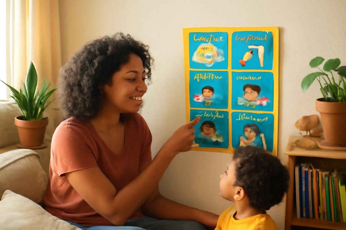 Como criar um quadro de rotina bilíngue em casa para crianças: método prático para desenvolver inglês com autonomia