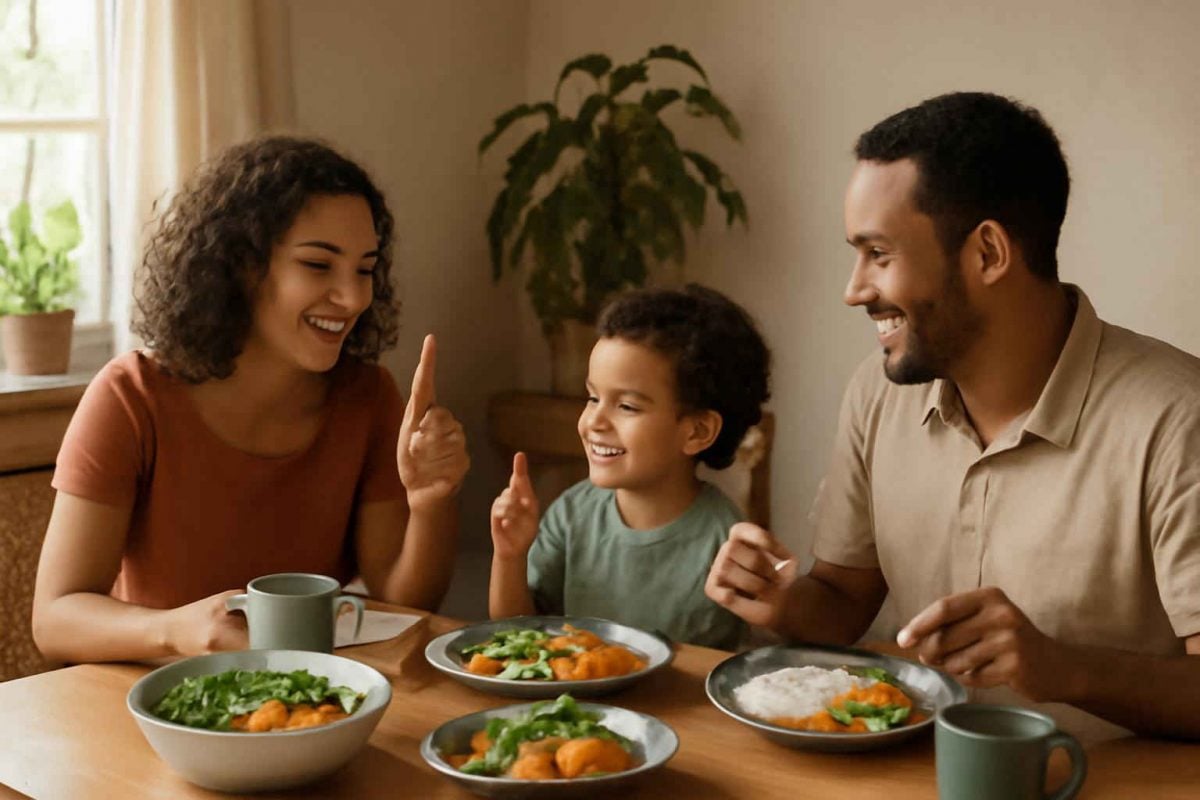 Como criar um ritual de inglês na hora do jantar para crianças: método prático para famílias