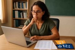 Professora avaliando cursos de extensão em educação inclusiva para fortalecer a prática docente e o currículo
