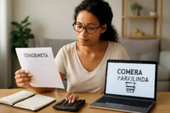 Professor analisando consórcio, empréstimo consignado e compra parcelada para fazer uma compra grande sem desorganizar as finanças