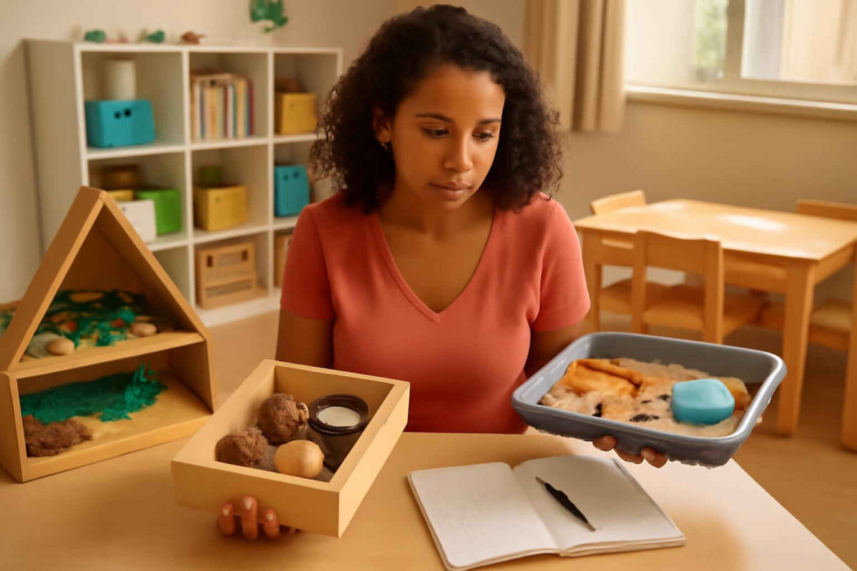 Cantinho sensorial, caixa de descobertas ou bandeja exploratória: como escolher a melhor proposta para ampliar observação, linguagem e autonomia na Educação Infantil