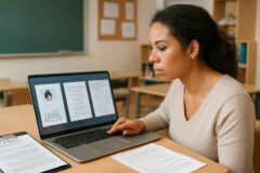 Professora comparando ChatGPT, Google Forms e H5P para adaptar atividades e avaliar com mais agilidade
