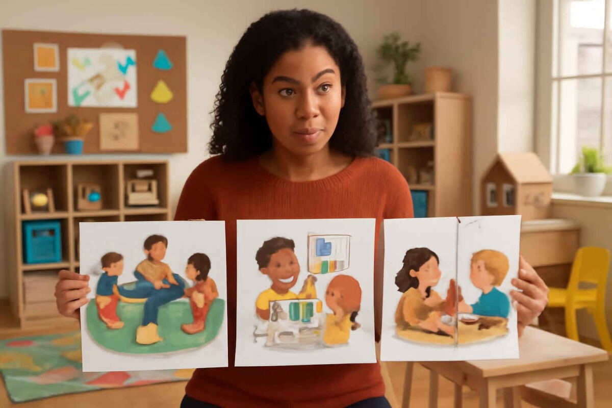 Roda de conversa, reconto com imagens ou história com objetos: como escolher a melhor proposta para avaliar linguagem oral e participação na Educação Infantil
